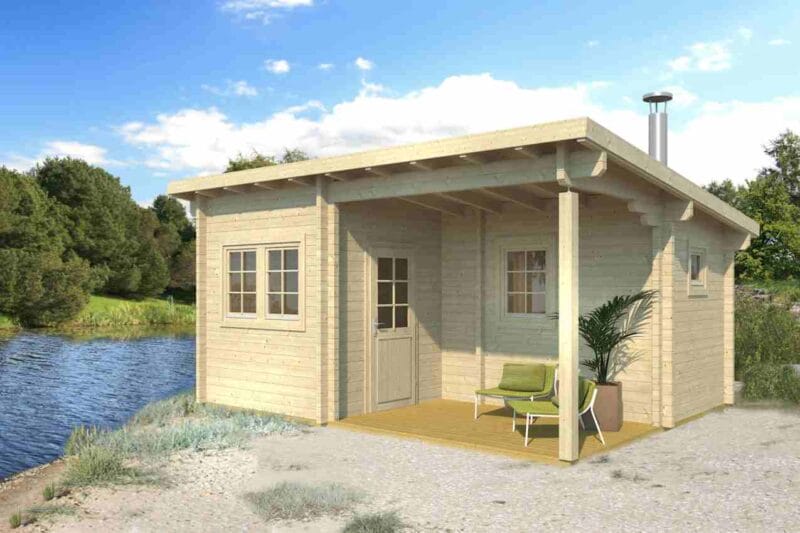 Drvena sauna Sami 70 mm sa terasom